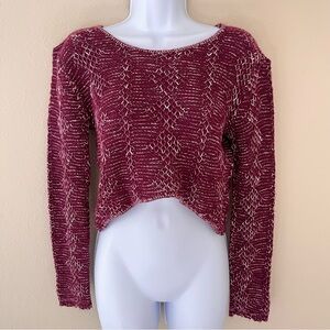 Vintage Y2K Charlotte Russe Sweater Size Small Cropped Purple Knit